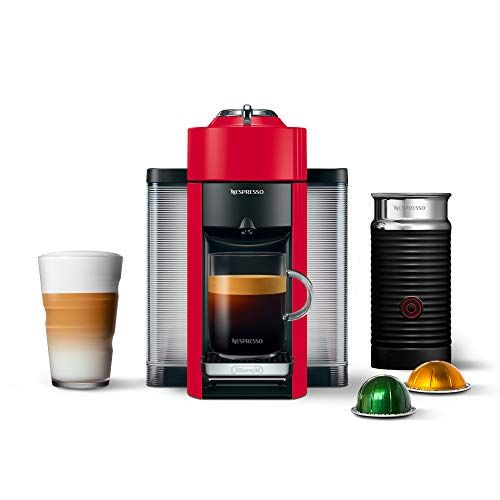 Nespresso Vertuo Coffee and Espresso Machine by De'Longhi with Milk Frother, Shiny Red | Amazon (US)