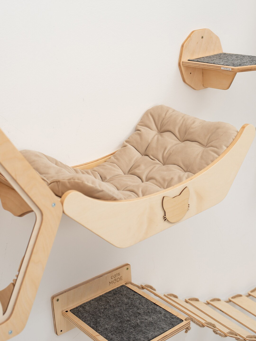 Wall Cat Bed Cat Wall Furniture Wall Cat Decor Cat Lover - Etsy | Etsy (US)