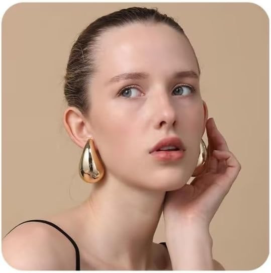 Teardrop Earrings Jewelry Dupes for Women Trendy,Lightweight Chunky 14K Real Gold Hoop Designer E... | Amazon (US)