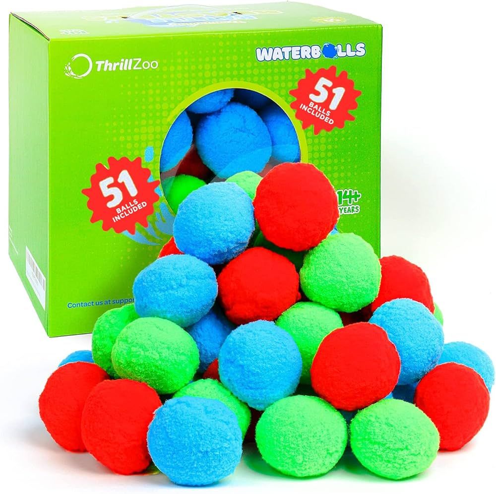 Thrillzoo Battle Blasters - Reusable Water Balloons, 51 Count. Water Games for Kids Outside. Wate... | Amazon (US)