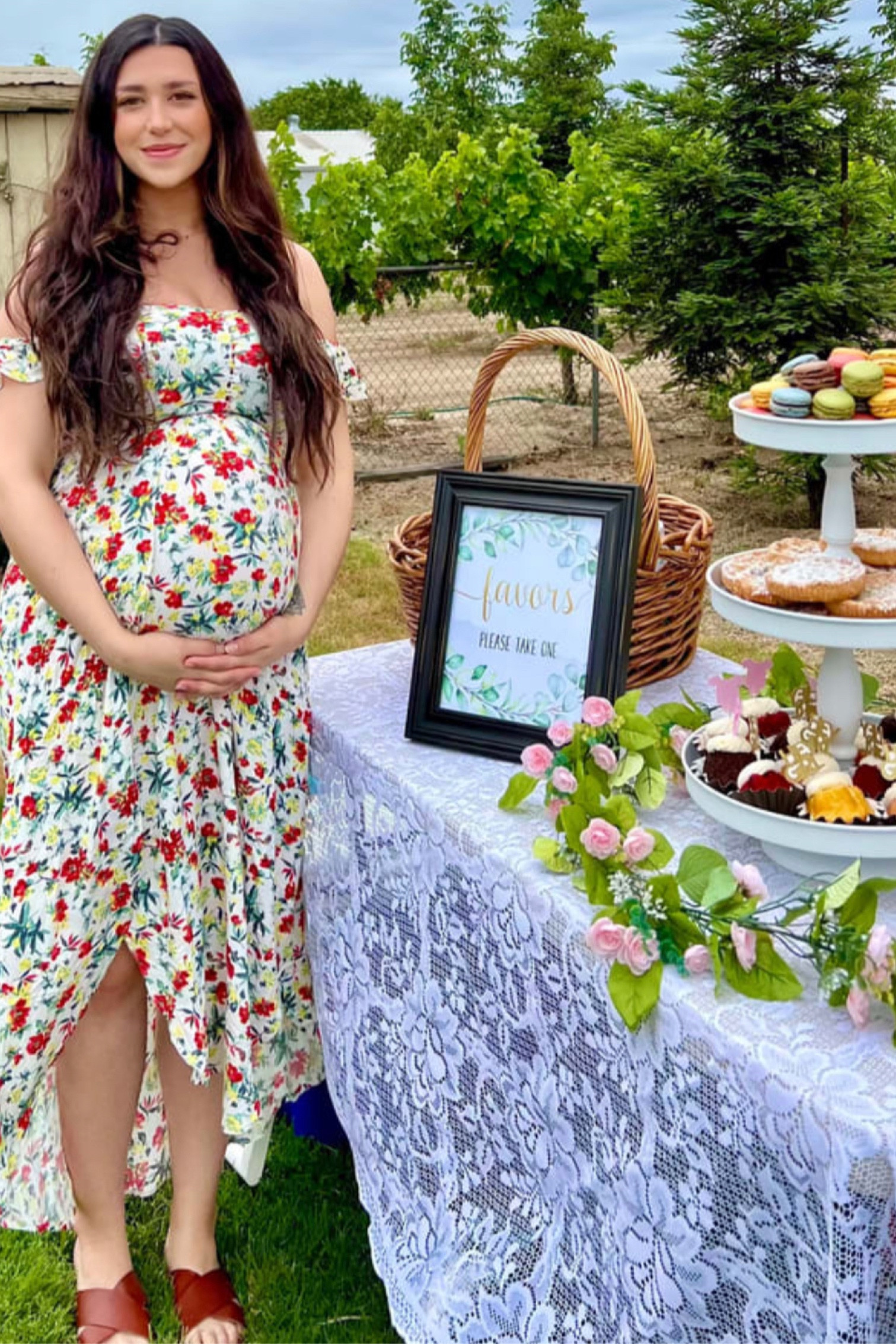 This off the shoulder flora maxi dress is bump friendly! Great maternity baby shower dress for spring or summer!

#LTKunder50 #LTKFind #LTKbump