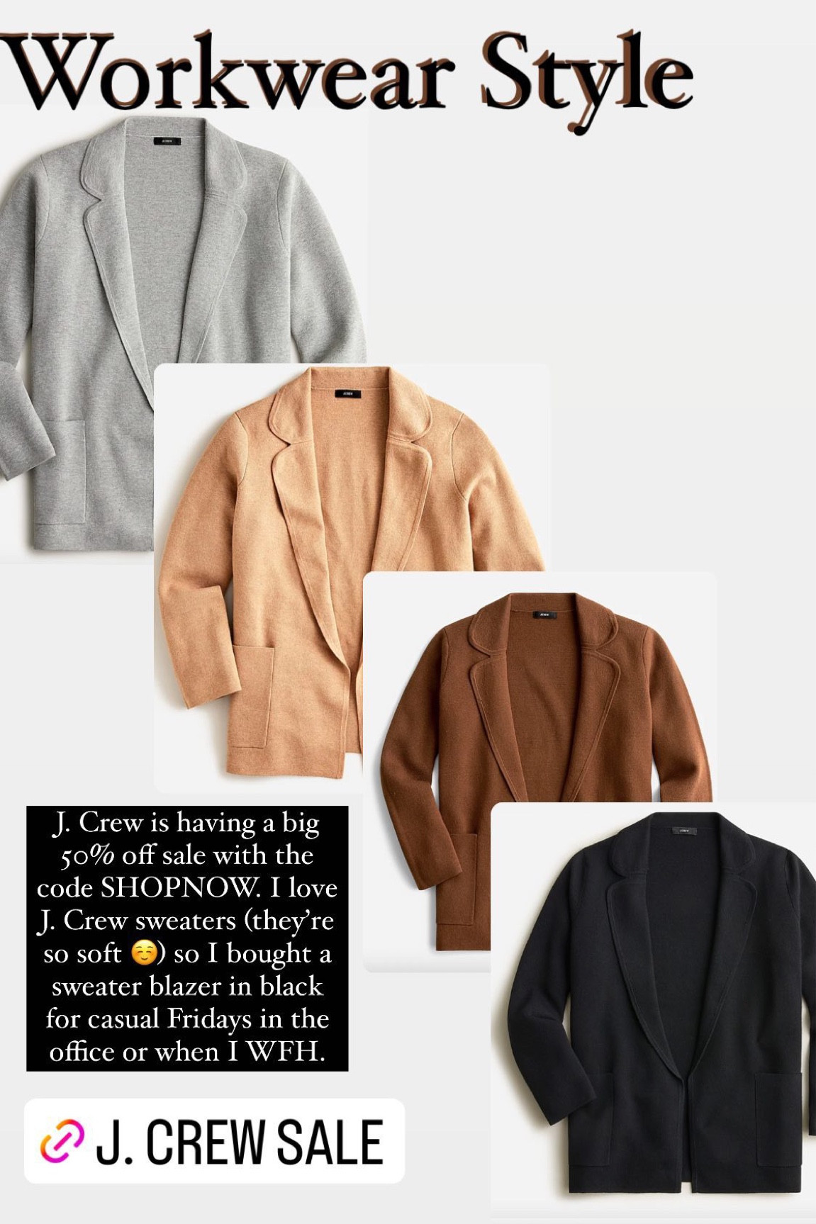 J.Crew is currently having a sale. Use the code SHOPNOW to receive 50% off your purchase. Thank me later ✨

#LTKworkwear #LTKsalealert