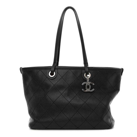 Grained Calfskin Shopping Fever Tote Black | FASHIONPHILE (US)