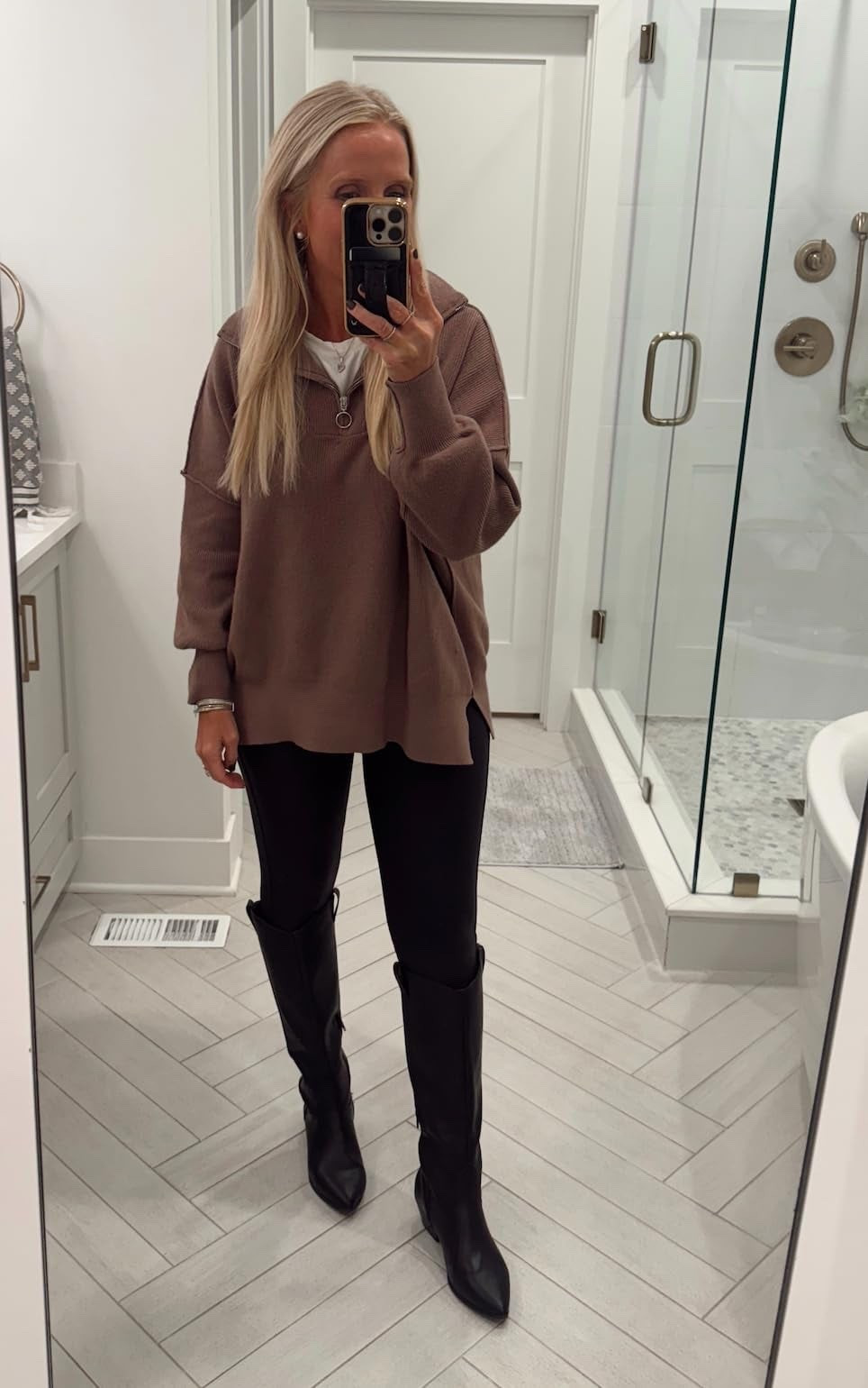 I've loved this oversized sweater for a couple of years now! I'm 5'4 and in a small. Wearing a small short in the leggings. All from Amazon  

#LTKShoeCrush #LTKFindsUnder50