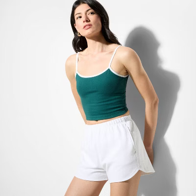 Women's Mid-Rise French Terry Pull-On Shorts - Wild Fable™ White M | Target