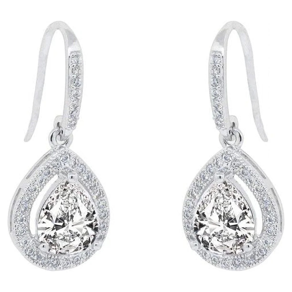 Cate & Chloe Isabel 18k White Gold Plated Silver Earrings | Women's Drop Dangle Teardrop Earrings... | Walmart (US)