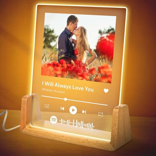 Personalized Gifts for Girlfriend, Her, Women, Wife, Christmas - Custom Spotify Plaque, Customized Picture Frame For Couple, Boyfriend, Him, Anniversary and Birthday, 6"x8" Acrylic Photo | Amazon (US)