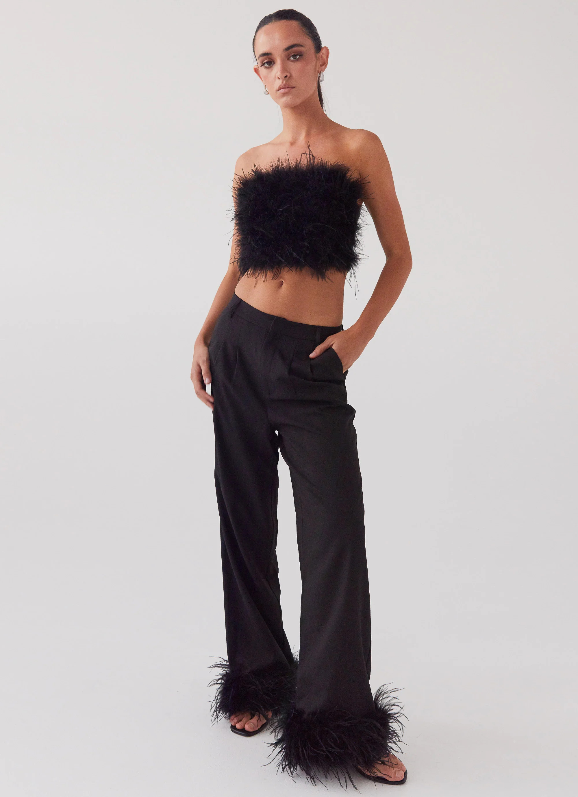 Peppermayo Exclusive -  Shake It Off Feather Pants - Night | Peppermayo (Global)