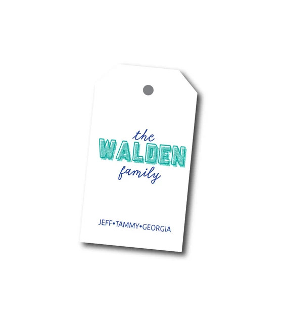 Family Gift Tag, Last Name Gift Tag, Custom Name Gift Tag, Colorful Gift Tag, Color Block Gift Ta... | Etsy (US)