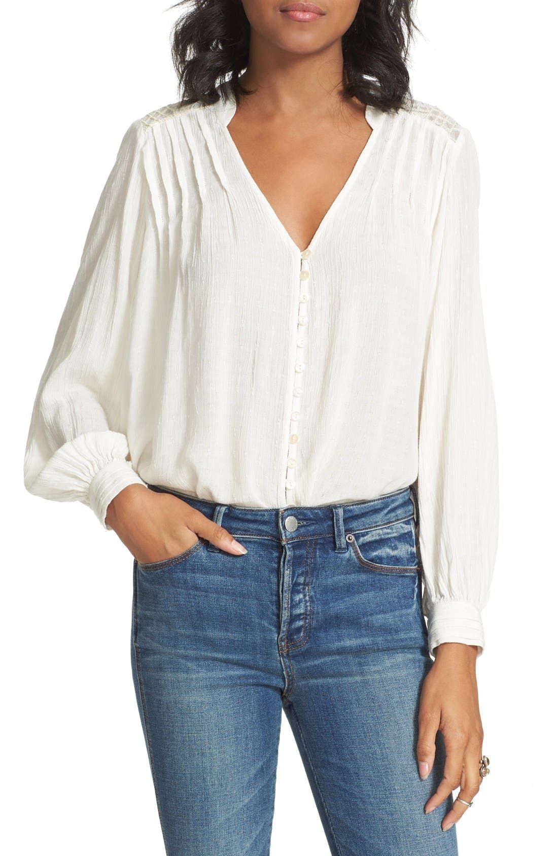 Canyon Rose Embroidered Yoke Blouse | Nordstrom