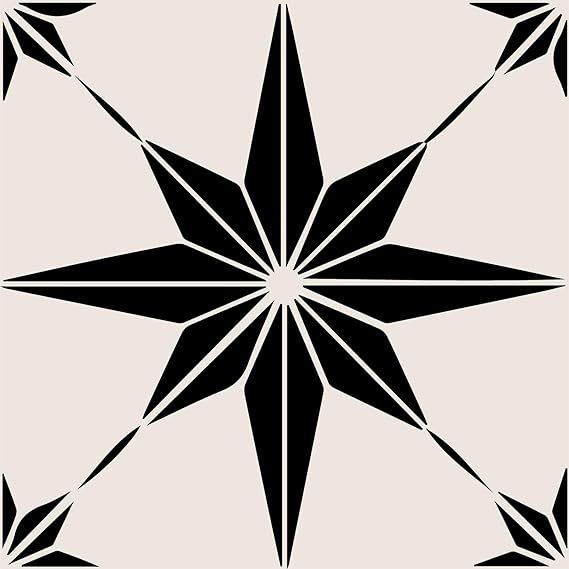 HomeRoots 4" x 4" Black and White Mono Cross Peel and Stick Tiles | Amazon (US)