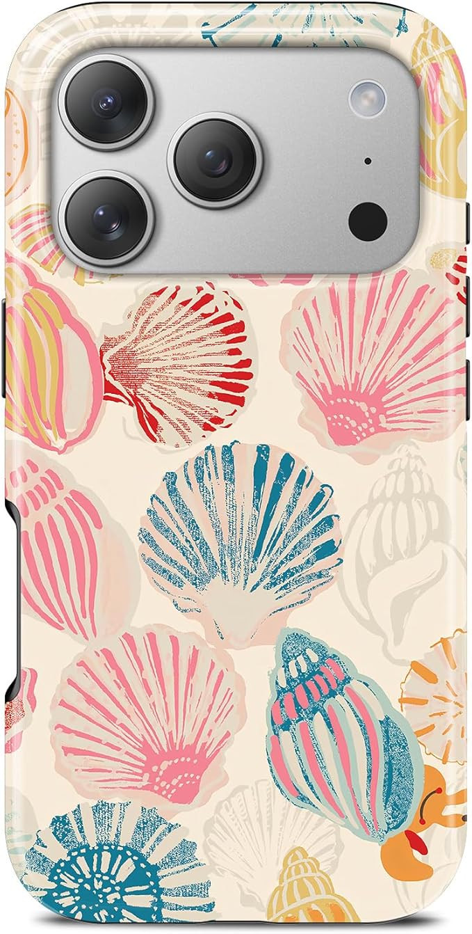 Cute Pink Seashell Art Phone Case for iPhone 17 Pro Max, Compatible with Magsafe, Trendy Ocean Su... | Amazon (US)