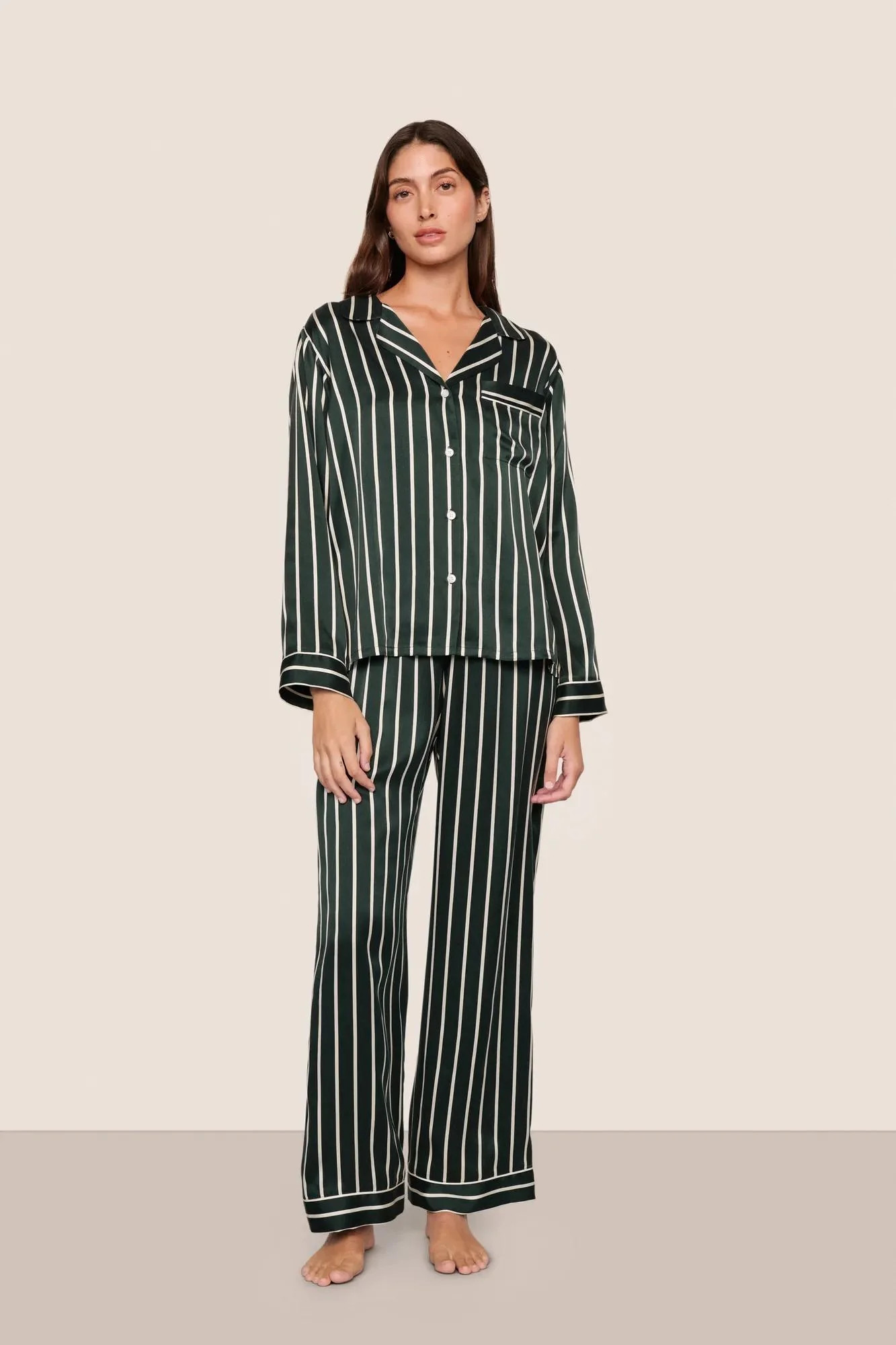 Inez Washable Silk Printed Long PJ Set | Eberjey