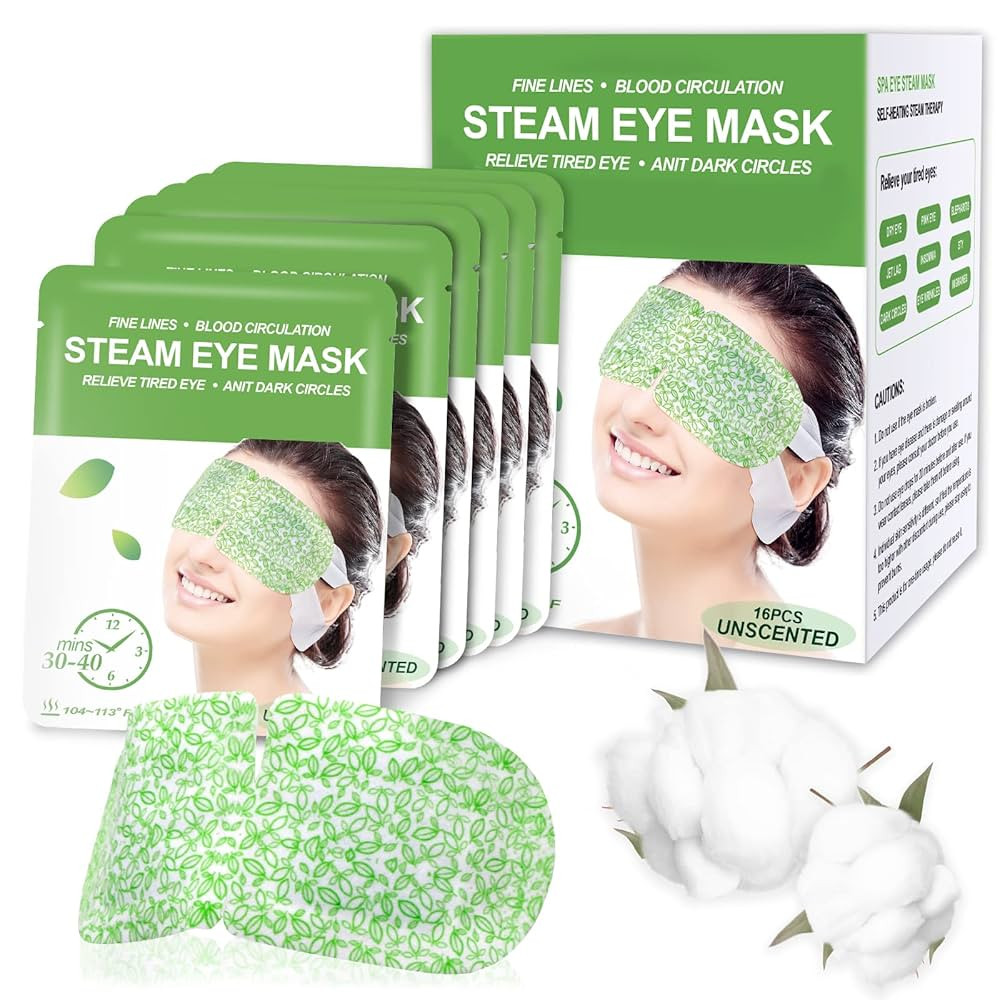 16 Packs Steam Eye Masks for Dry Eyes, Warm Compress Relief for Eye Fatigue & Puffiness, Sleep He... | Amazon (US)