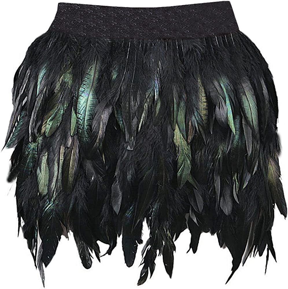 Miuco Womens Faux Feather A Line Mini Skirt | Amazon (US)