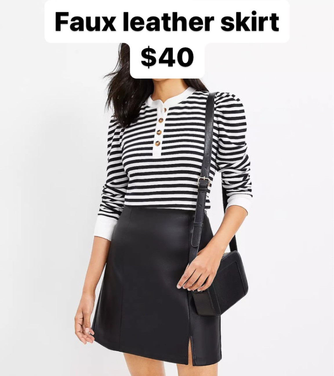 Faux leather skirt 

#LTKover40 #LTKmidsize #LTKstyletip