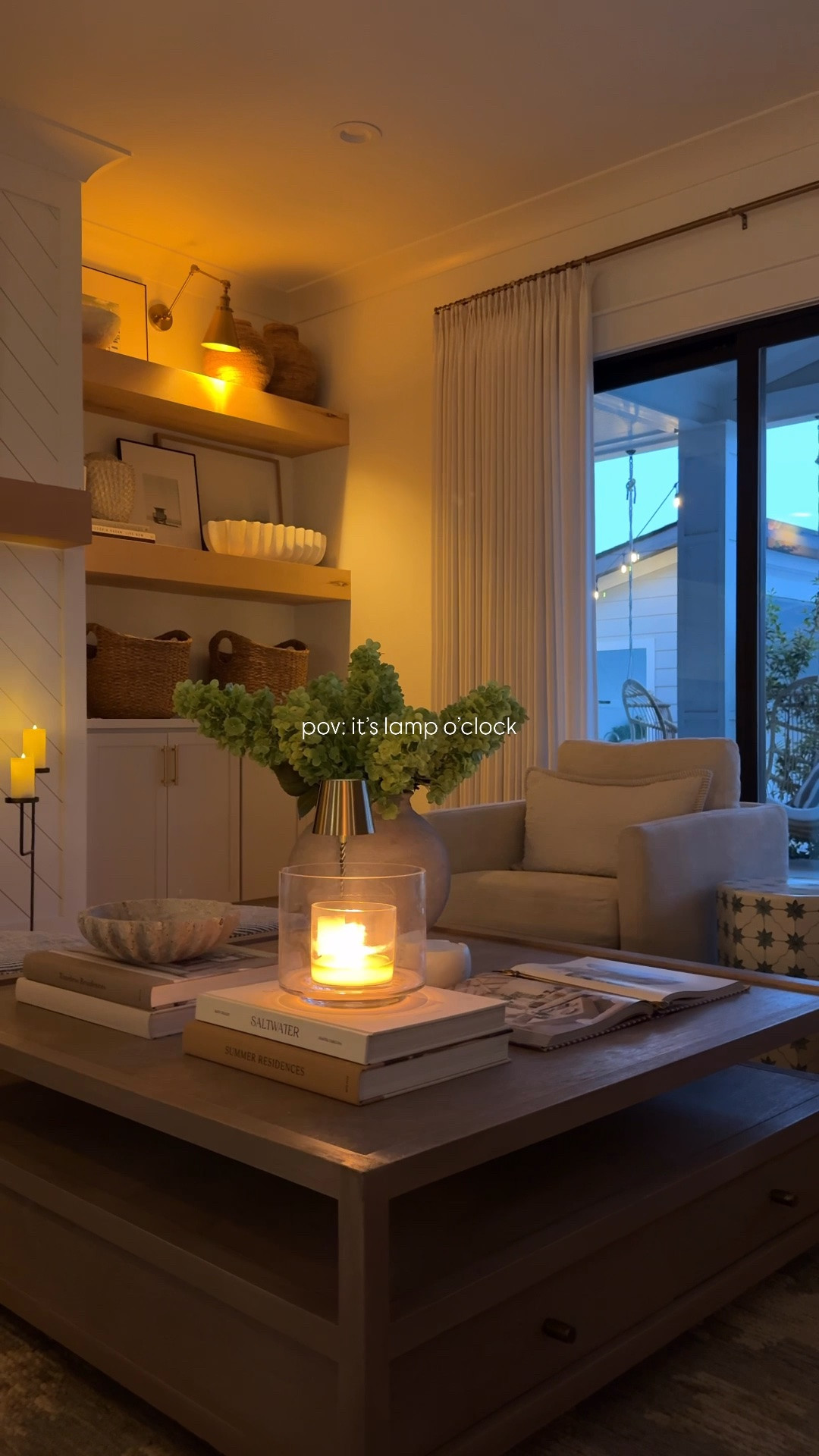 lamp o’clock loading 🕯️#cozyhome #summernight #neutralhome #eveningvibes #homeaesthetic

#LTKSeasonal #LTKHome