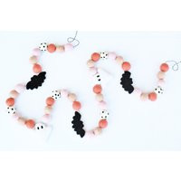 Halloween Felt Ball Garland With Ghosts & Bats | The Spooky One 1st Birthday Ghost Banner Bat | Etsy (US)