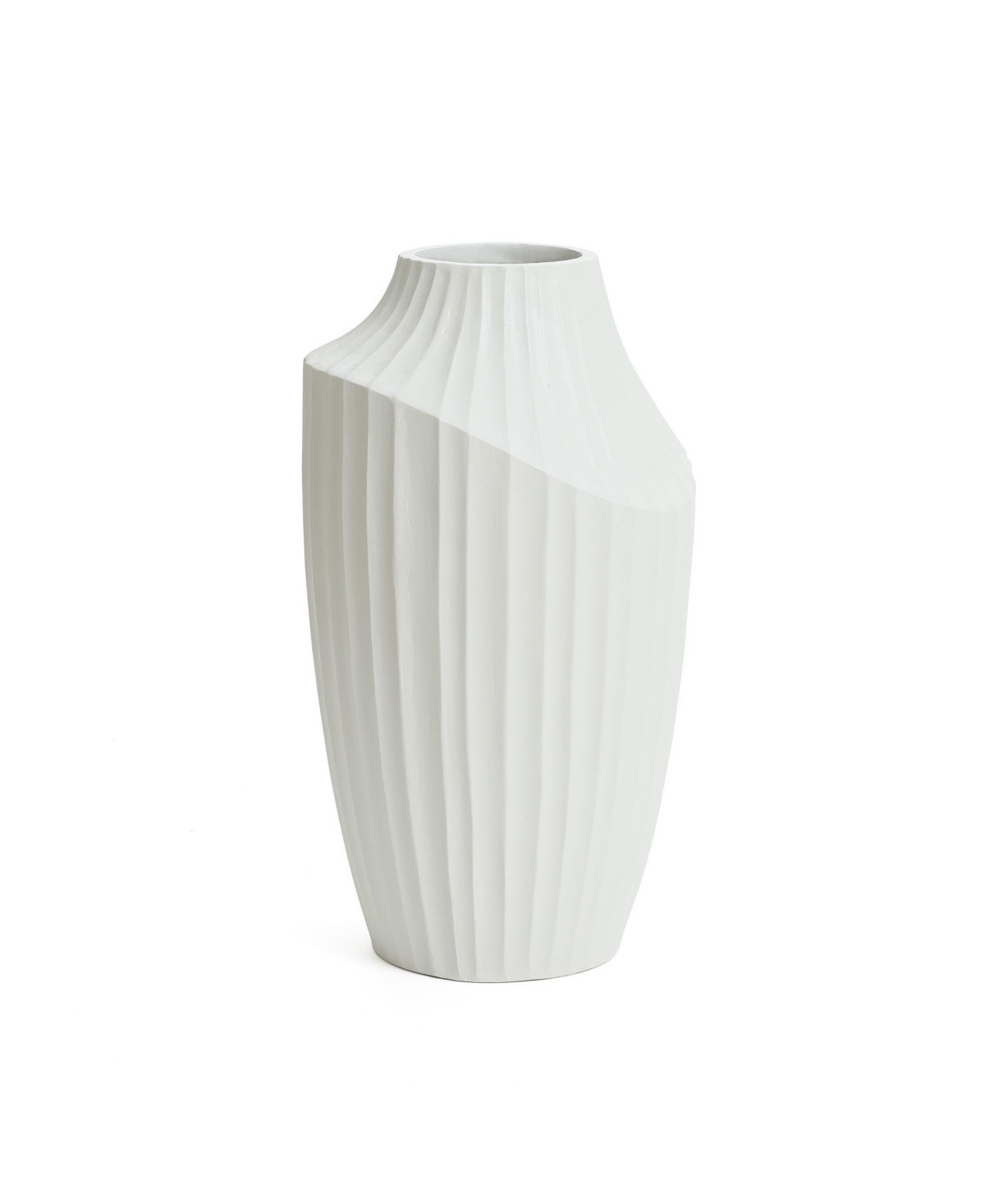 LuxenHome White MgO Modern Abstract Sculpture 20-Inch Tall Vase | Macy's