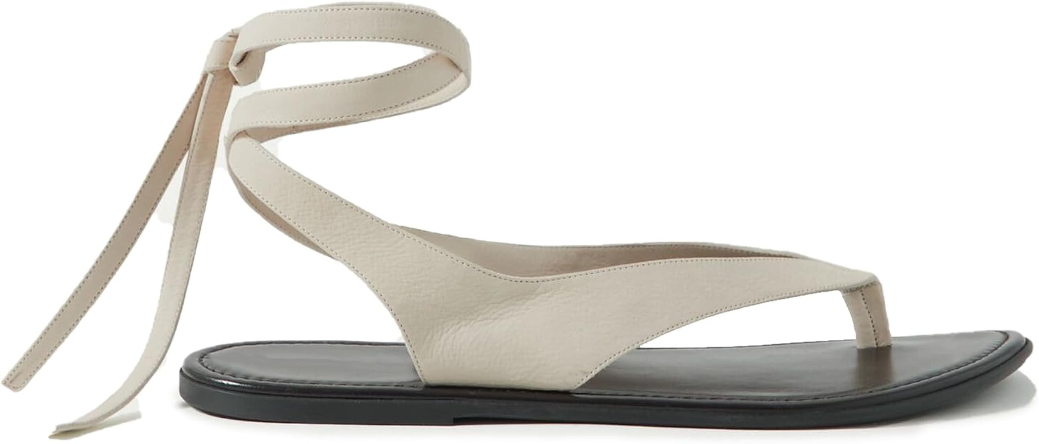 Ankle Strap Flat Sandals for Women Comfortable Lace Up T-Strap Slip on Flip Flops Flats Ladies Fa... | Amazon (US)