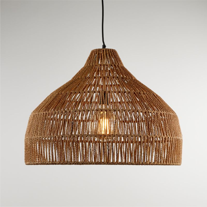Cabo Large Woven Pendant Light + Reviews | Crate & Barrel | Crate & Barrel