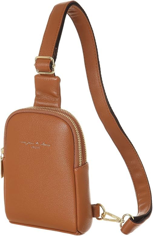 Small Sling Bag Crossbody Vegan Leather Fanny Packs for Women Women Fashionable Chest Bag for Tra... | Amazon (US)