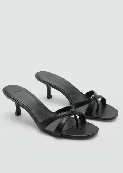 MANGO - Strappy heeled sandals black - 6½ - Women | MANGO (US)