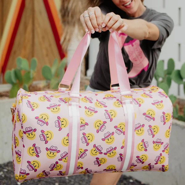 Cowgirl Hat Happy Face Weekender Bag | Katydid.com