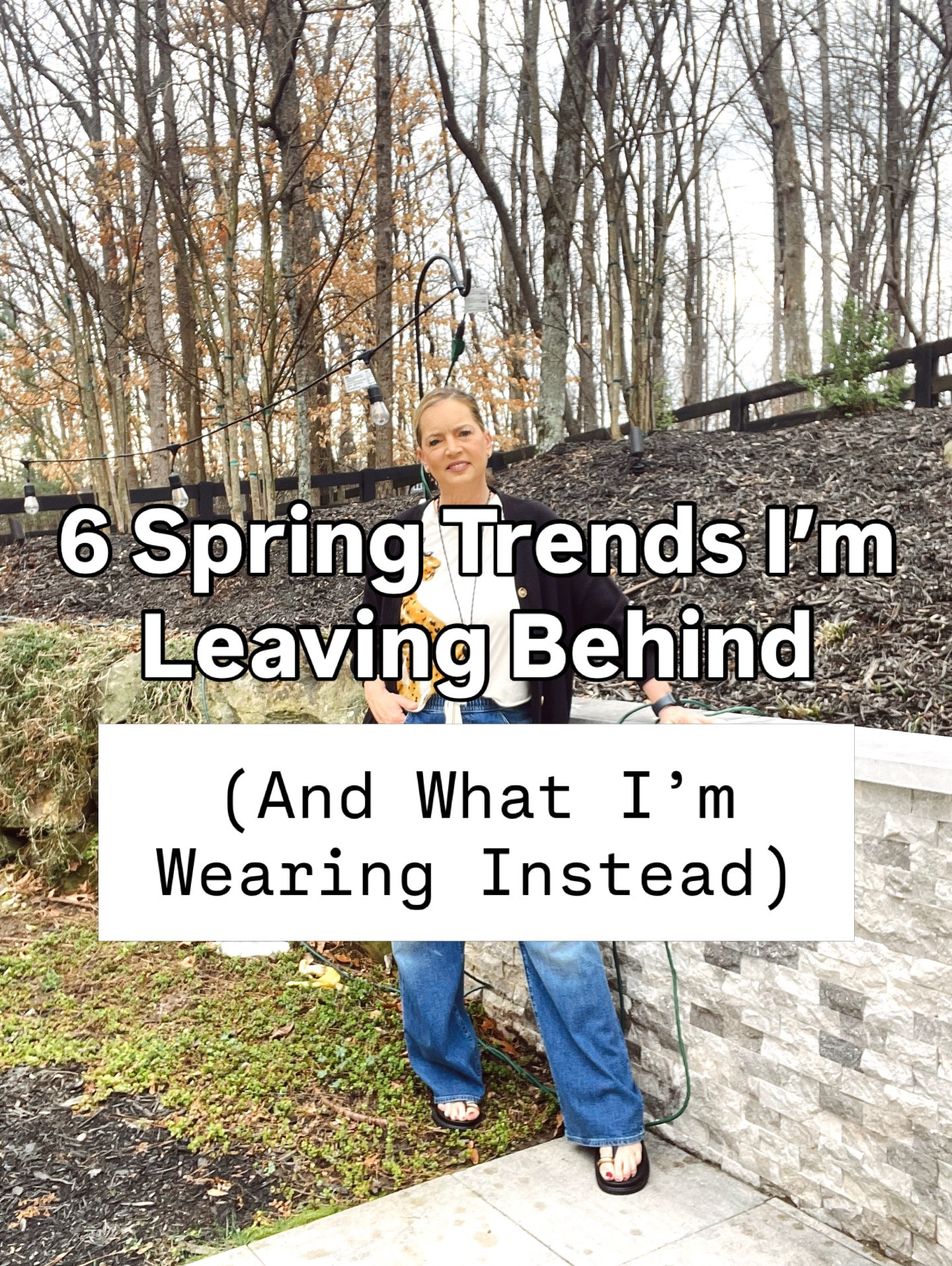 6 Spring Trends I’m Leaving Behind
(And What I’m Wearing Instead)

This isn’t about playing it safe or rejecting any styles. 
It’s about knowing myself and giving each trend the 3-second-test. Trusting my gut. 

Some trends fit me.
Some don’t.
And that’s the power of being 50+. 👇

1️⃣ Butter Yellow:

I love it on others. On my skin tone, it washes me out.

✨ Instead: warm ivory, soft cream, or a saturated pink that brings life to my face.

2️⃣ Woven or Jelly Shoes that show your foot:

Jelly flats and fully woven shoes feel heavy on me.

✨ Instead: a sleek sandal, slingback, or minimalist leather flat that feels lighter and more elevated.

3️⃣ Lace Trim Satin Shorts:

I appreciate the editorial vibe. But lace tap shorts read too young and costume-y on me. I love how the 20-somethings pair these with chunky sweaters. There would have been a time…

✨ Instead: tailored shorts, relaxed linen trousers, or premium denim with texture.

4️⃣Polka-dots:

Larger dots feel busy and childish on me. I try over and over, but I think I’m done.

✨ Instead: subtle stripes, soft florals, or animal print in a refined scale.

5️⃣Short, fitted, Jackie O Cardigans:

They remind me of business casual office days. I just can’t NOT feel like I’m going to work in the 90s. (Yes, I know that’s a double negative.) I loved eork, but just can’t feel fun in one of these.

✨ Instead: longer-line knits, relaxed cardigans, or structured blazers with a little edge.

6️⃣ Scarf Tops

I need to feel secure and comfortable. A scarf top wouldn’t let me relax into my day.

✨ Instead: silk blouses, drapey tanks, or a scarf tied on a bag or in my hair.

Trends aren’t bad.
They’re just not all mine.

At this stage, I don’t wear something because it’s everywhere.
I wear it because it works — for my body, my lifestyle, my confidence.

Some trends stretch us in a good way.
Some we leave behind.

That’s discernment. Not fear.

Tell me — which one are you skipping this spring?

#springtrends50+ #trendsimskipping #showupinmidlife #quietluxury #elevatedclassicstyle