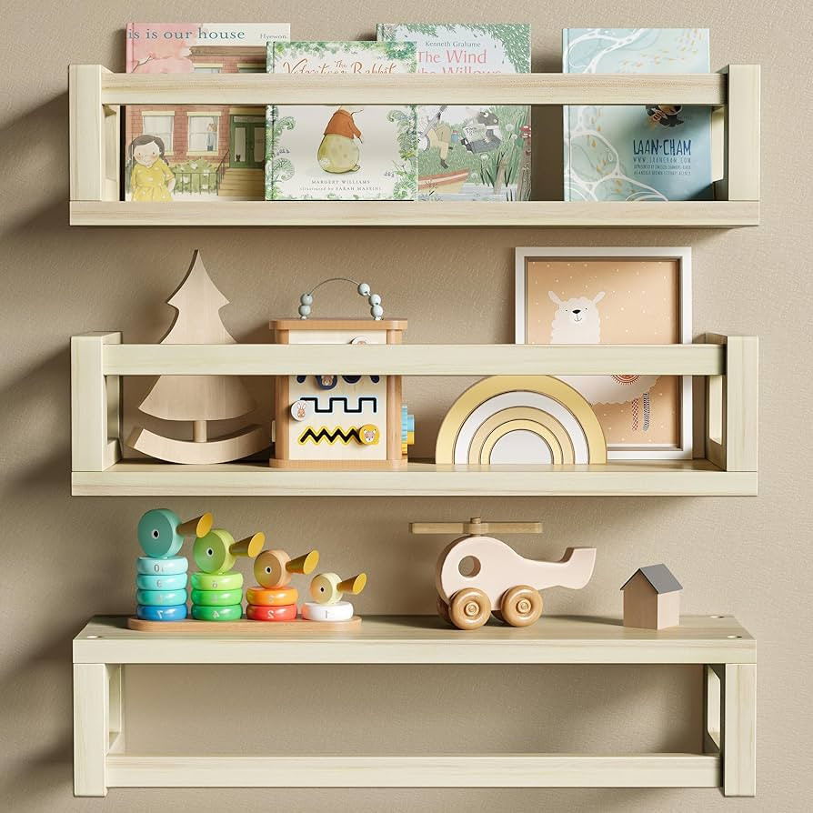 TidyCorner Upgraded Thick Floating Shelves, Solid Wood Bookshelf for Wall, Floating Book Shelves ... | Amazon (US)