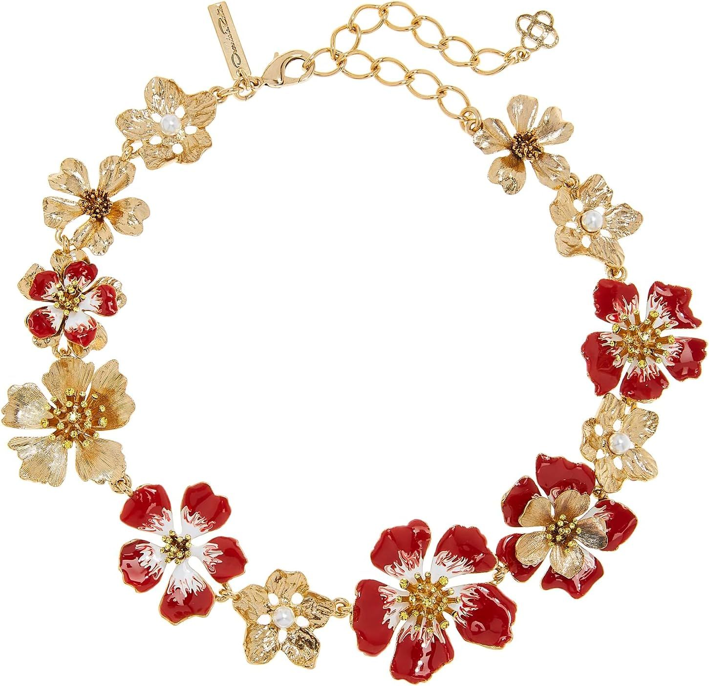 Amazon.com: Oscar de la Renta, Hand-Painted Flower Necklace, Cinnamon : Luxury Stores | Amazon (US)
