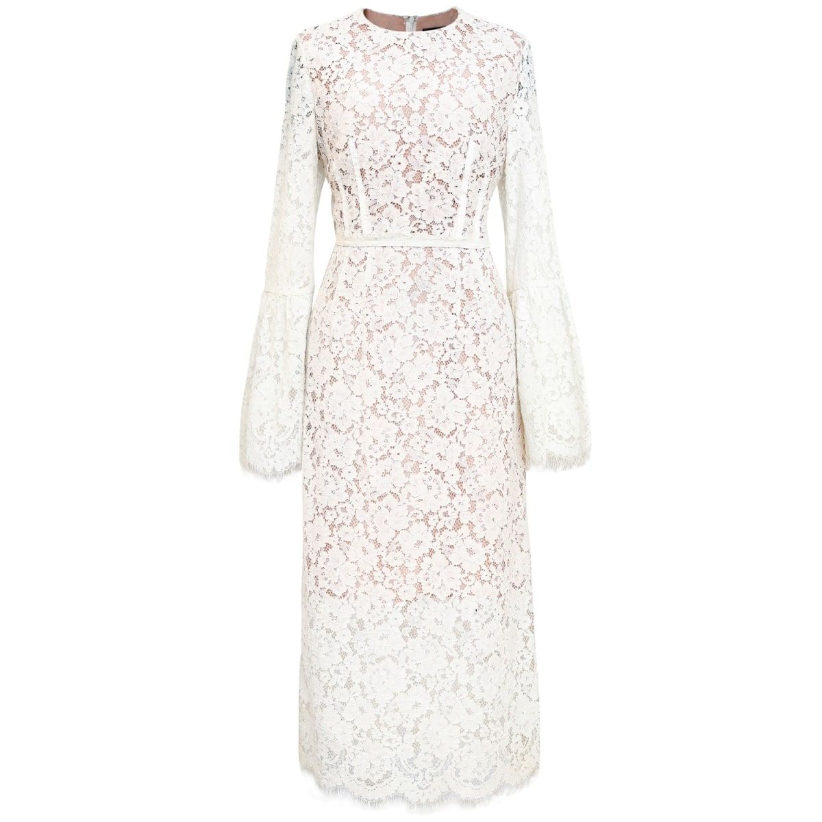 Bustier Lines And Tulip Sleeves Lace Dress | Wolf & Badger (US)