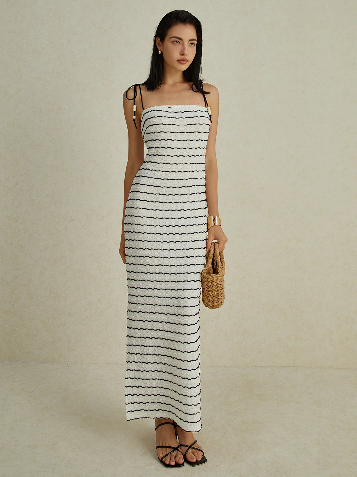 Stripe Cami Long Dress | Commense