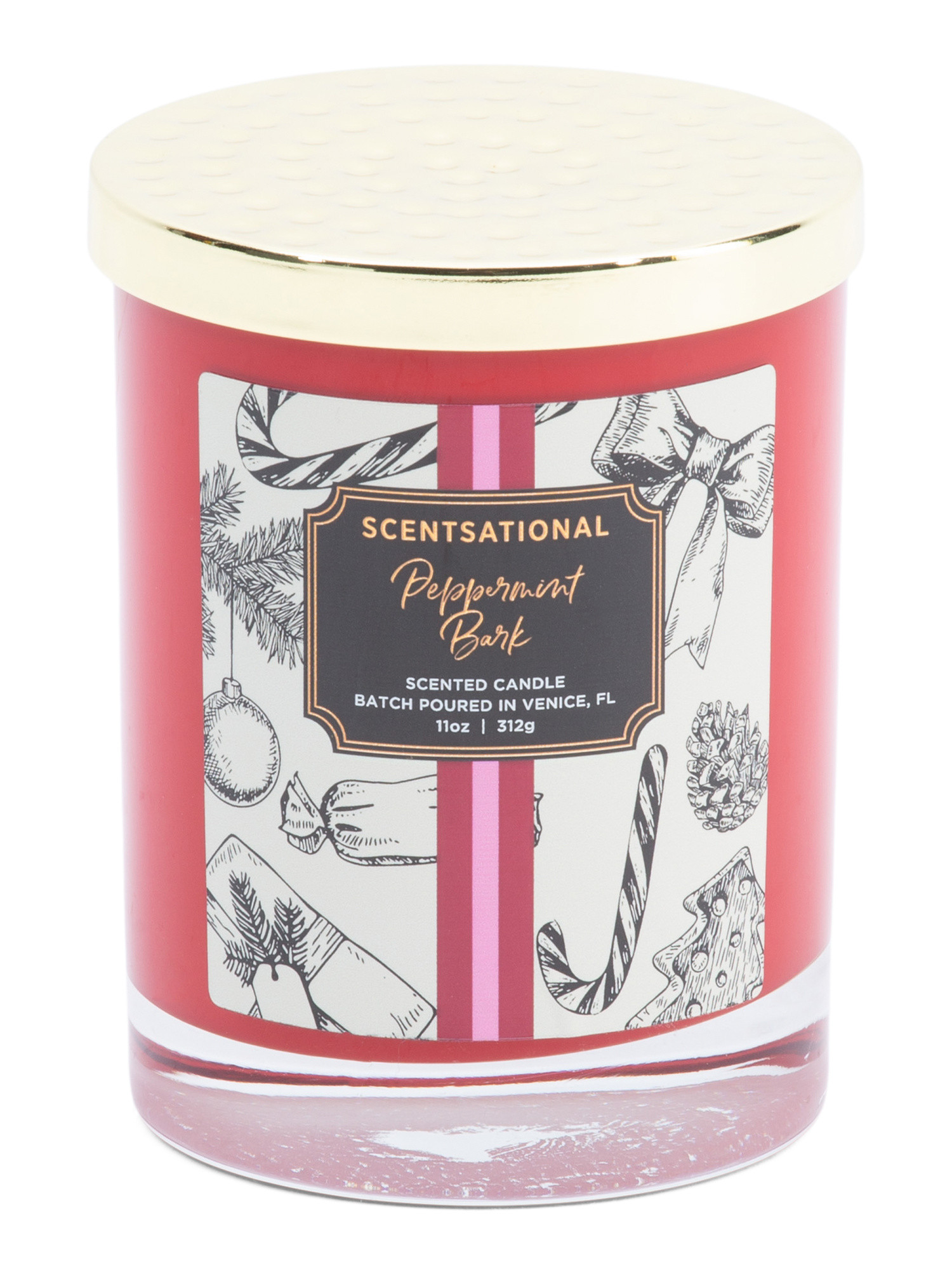 Made In Usa 11oz Peppermint Bark Candle | Gifts For Parties | Marshalls | Marshalls