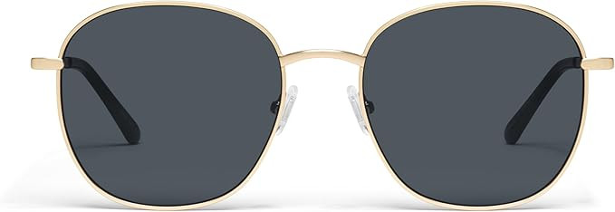 Quay - Women's Sunglasses, Oversized Round Shades, UV Protected Lenses (Jezabell, Gold/Smoke) | Amazon (US)
