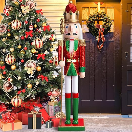 AMOR PRESENT 2.9Ft Christmas Nutcracker Figure, Large Shiny Wooden Nutcracker for Christmas Tree ... | Amazon (CA)
