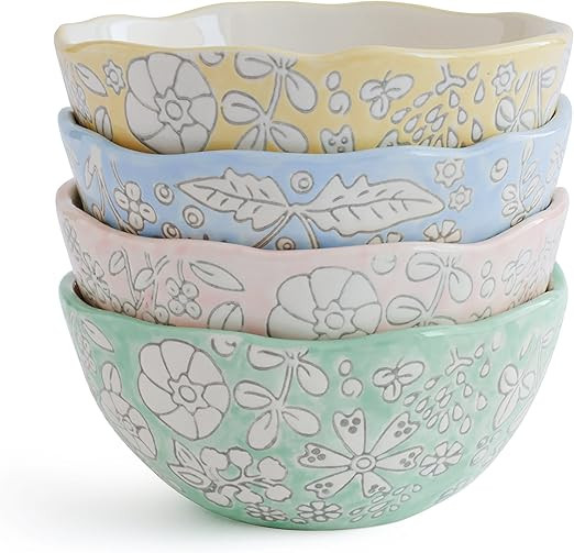 Dorotea Hand Painted Small Fruit Bowl, 5.25-Inch, Set of 4, Assorted | Amazon (US)