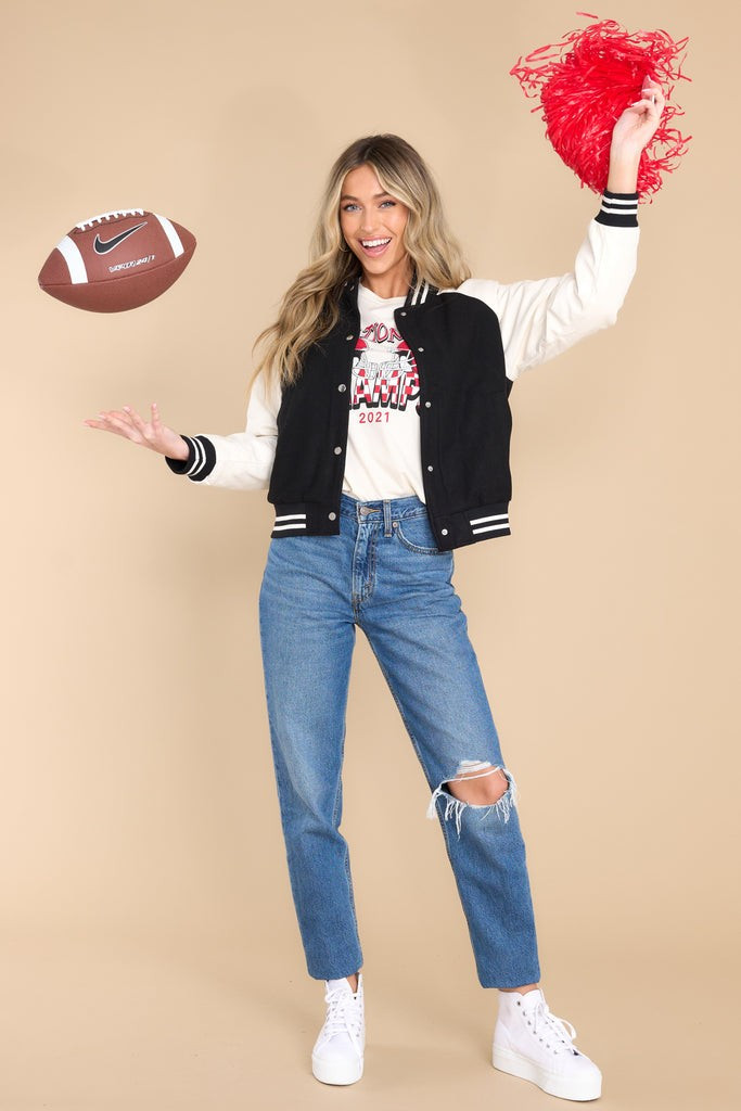 Classic Comeback Black Jacket | Red Dress 