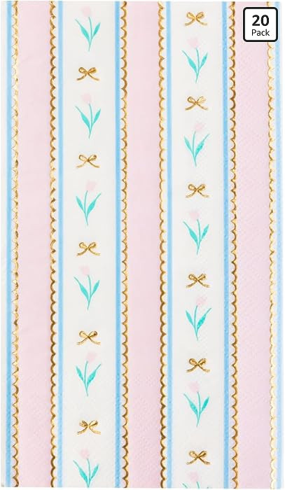 Bonjour Fête Spring Tulip Paper Party Guest Towels | Premium Party Supplies | Elegant Spring Gat... | Amazon (US)