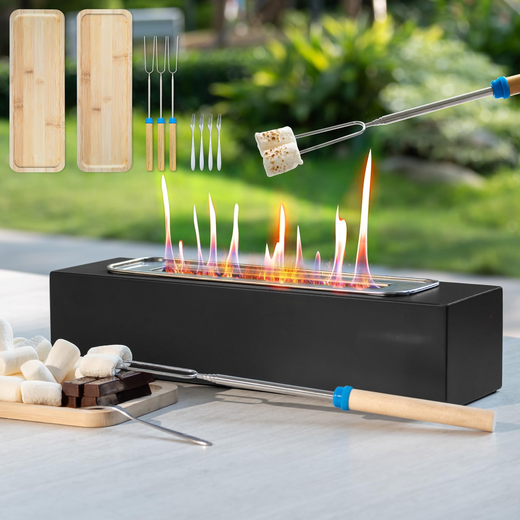 Tabletop Fire Pit with Smores Kit, Table Top Firepit Smores Maker, Portable Outdoor Fireplace Tab... | Amazon (US)