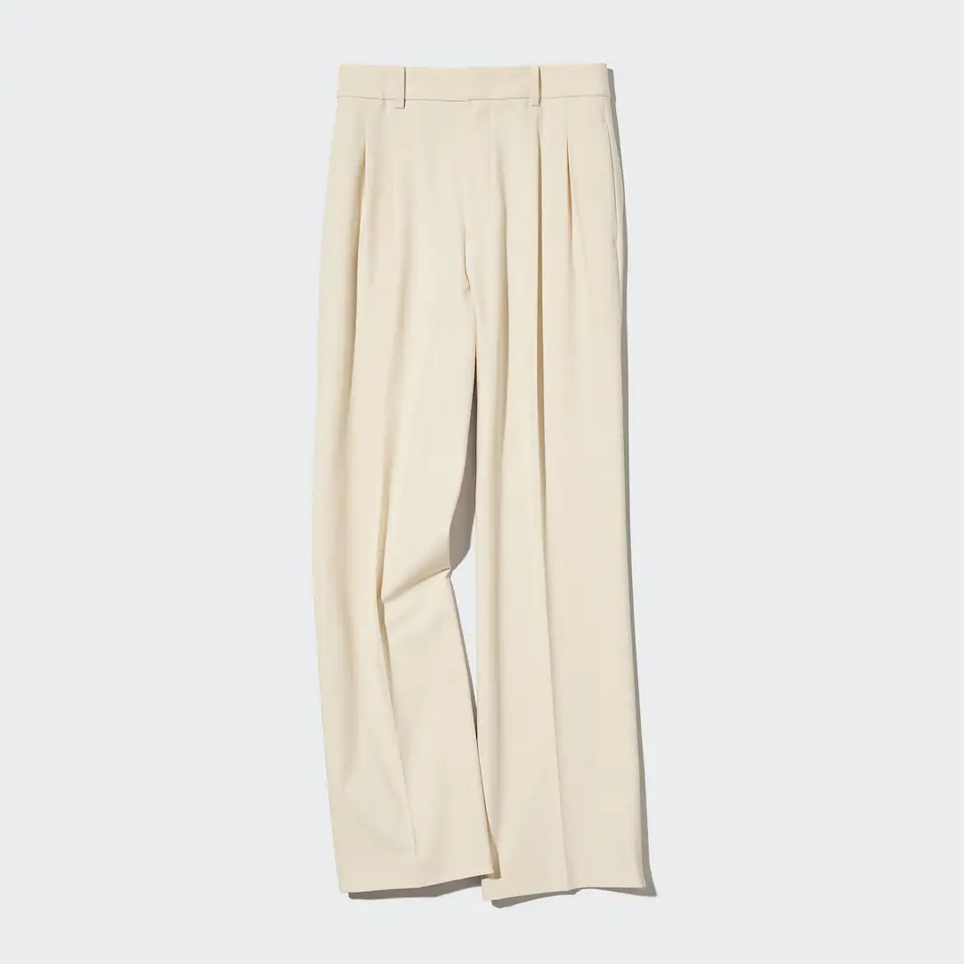Pleated Wide Leg Trousers | UNIQLO (UK)