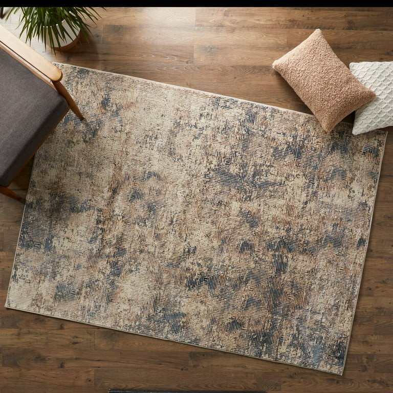 Better Homes & Gardens Square Abstract Area Rug, Blue, 5'x7' | Walmart (US)
