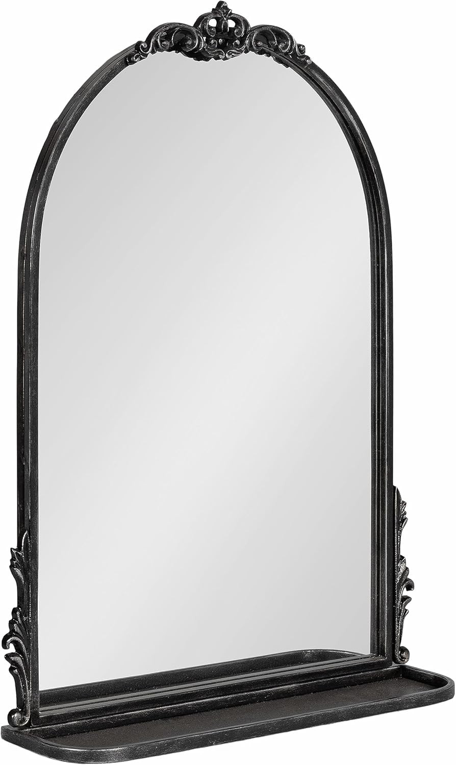 Kate and Laurel Myrcelle Traditional Arched Mirror with Shelf, 21 x 28, Antique Black, Vintage Ar... | Amazon (US)