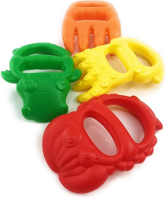 Matty's Toy Stop 7" Plastic Sand Digger Scoop Claws for Sand & Beach (Red, Yellow, Orange & Green... | Amazon (US)