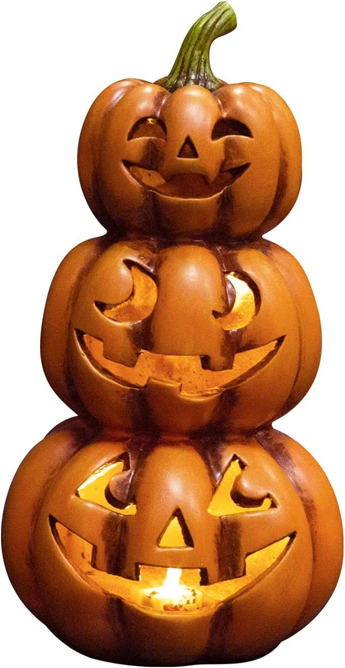 Jusdreen Halloween Jack-O-Lantern Pumpkin Decoration Lighted Table Centerpieces Ornaments Spooky ... | Amazon (US)