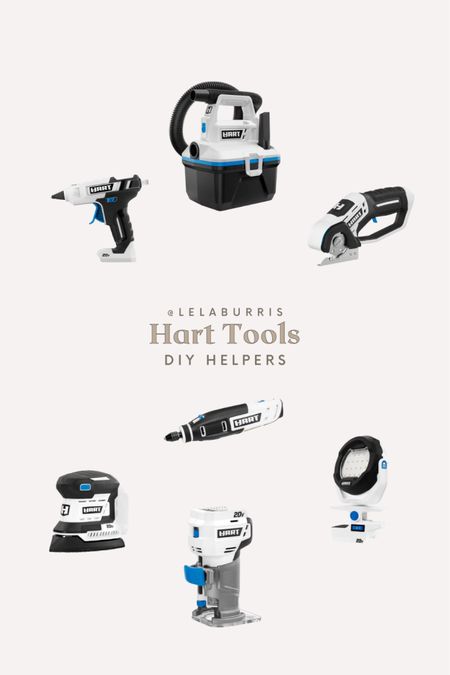 These Hart Tools will help you with your DIY goals:  Hot glue gun, compact vacuum, electric cutter, sander, light and 

#LTKhome #LTKFind #LTKfamily
