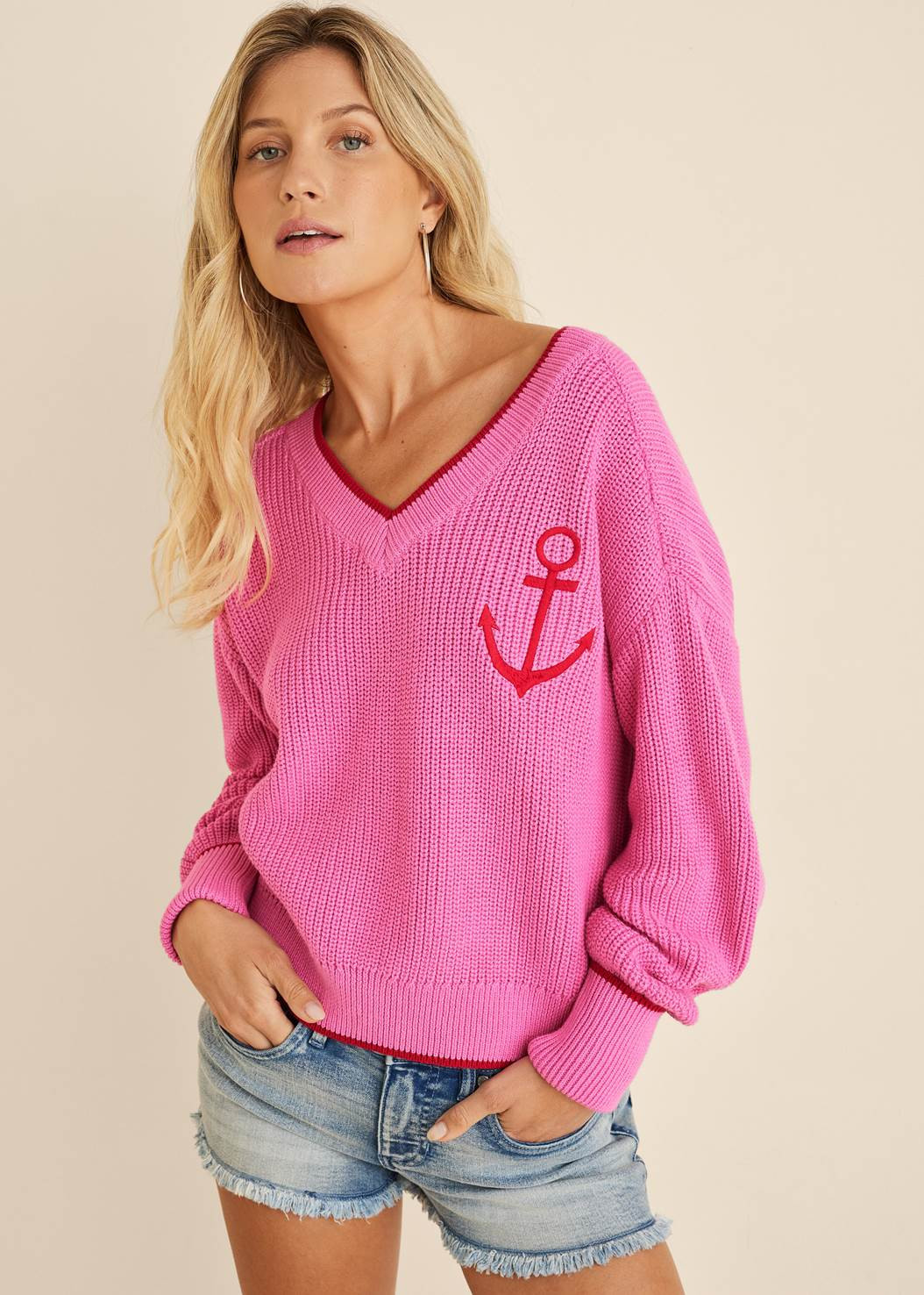 Anchor V-Neck Sweater | VENUS