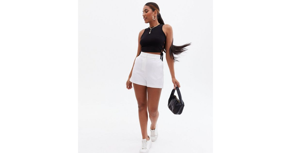 White Belted High Waist Shorts
						
						Add to Saved Items
						Remove from Saved Items | New Look (UK)