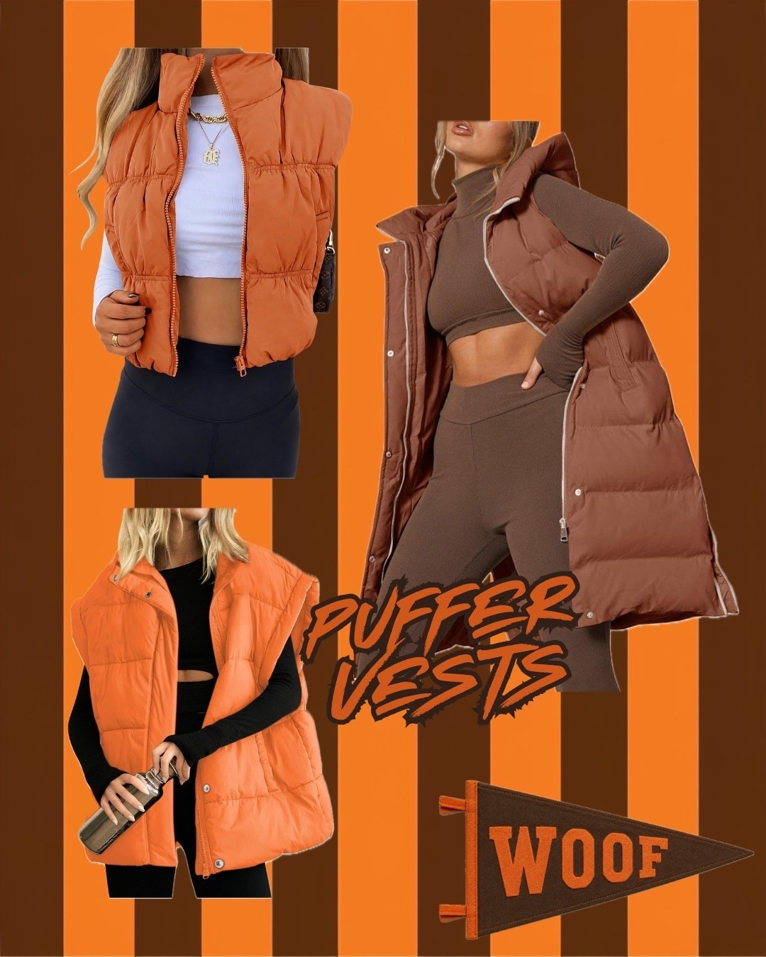 Orange and Brown Puffer vest for chilly game days!

#LTKSeasonal #LTKMidsize
