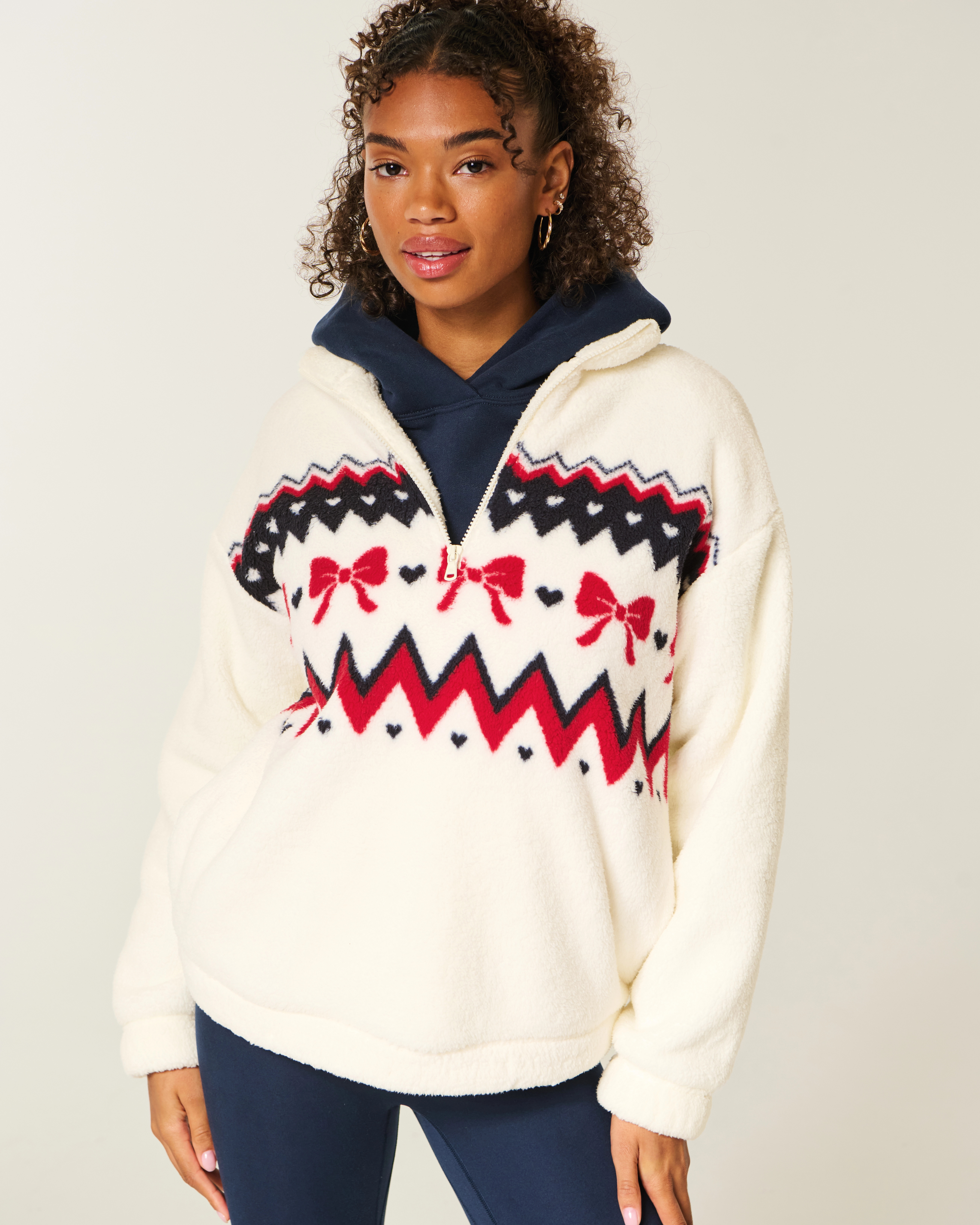 Gilly Hicks Sherpa Quarter-Zip Sweatshirt | Hollister (US)